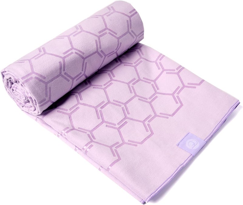 Eunzel Yoga Towel for Hot Yoga,Non-Slip Double Sided Silicone Grip Towel Absorbent Microfiber Towel for Hot Yoga, Vinyasa and Power 26.5"x72", Taro Purple - Image 1